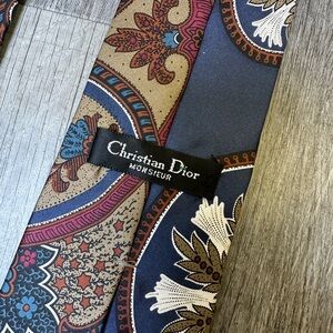 ✨ Christian Dior Monsieur Vintage Paisley Silk Necktie – Made in USA ✨